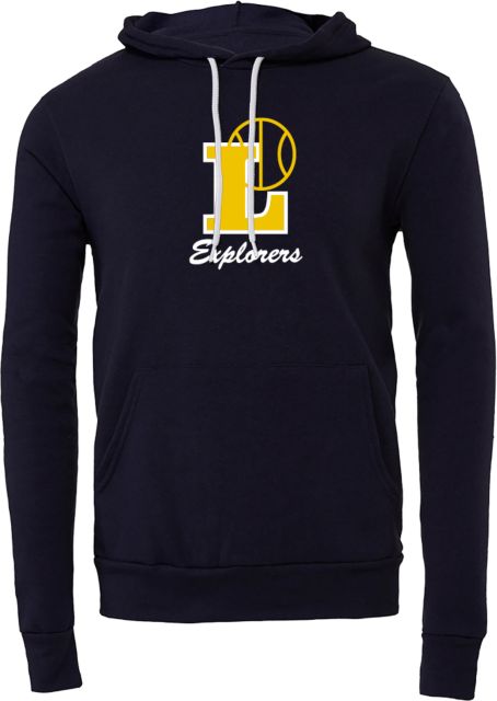 La Salle Bella + Canvas Fleece Hood L Explorers Basketball Script - ONLINE ONLY