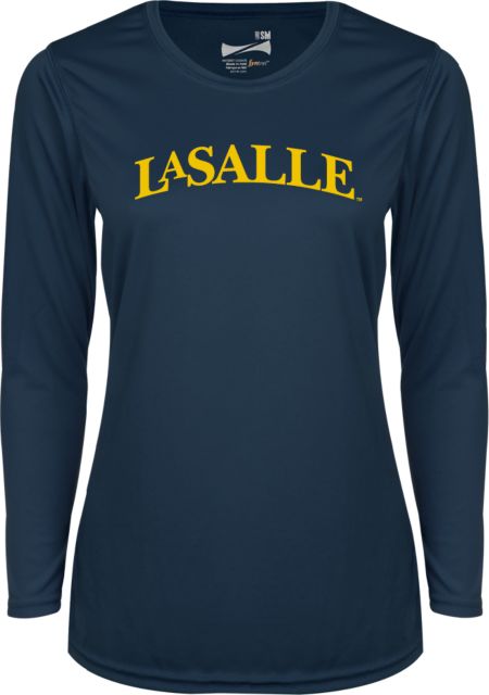 La Salle Womens Performance Long Sleeve Shirt One Color Wordmark - ONLINE ONLY