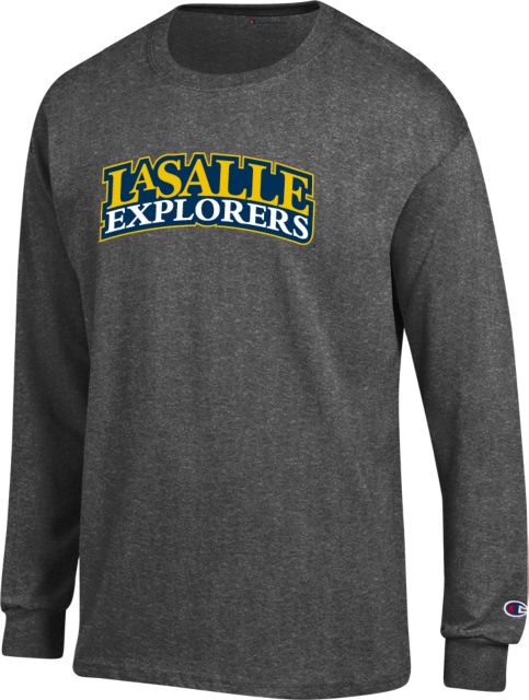 La Salle Champion Long Sleeve T Shirt Wordmark Stacked - ONLINE ONLY
